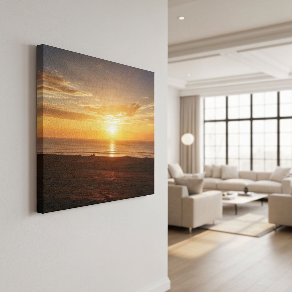 Премиальная печать фото на холсте в интерьере